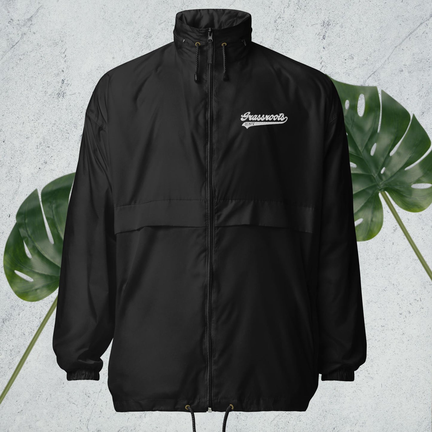 Unisex Rooted windbreaker (White Logo)