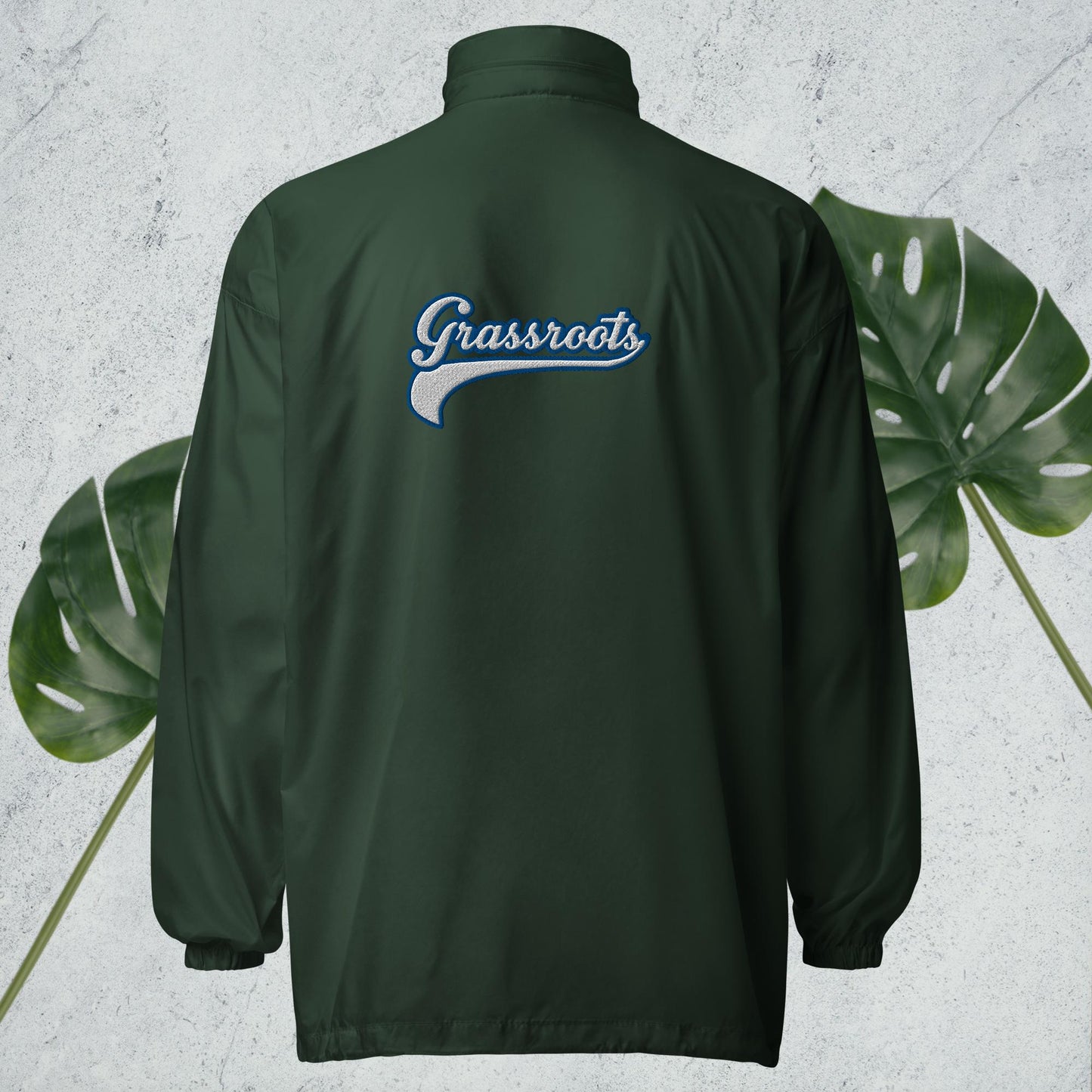 Unisex Rooted windbreaker (White Logo)