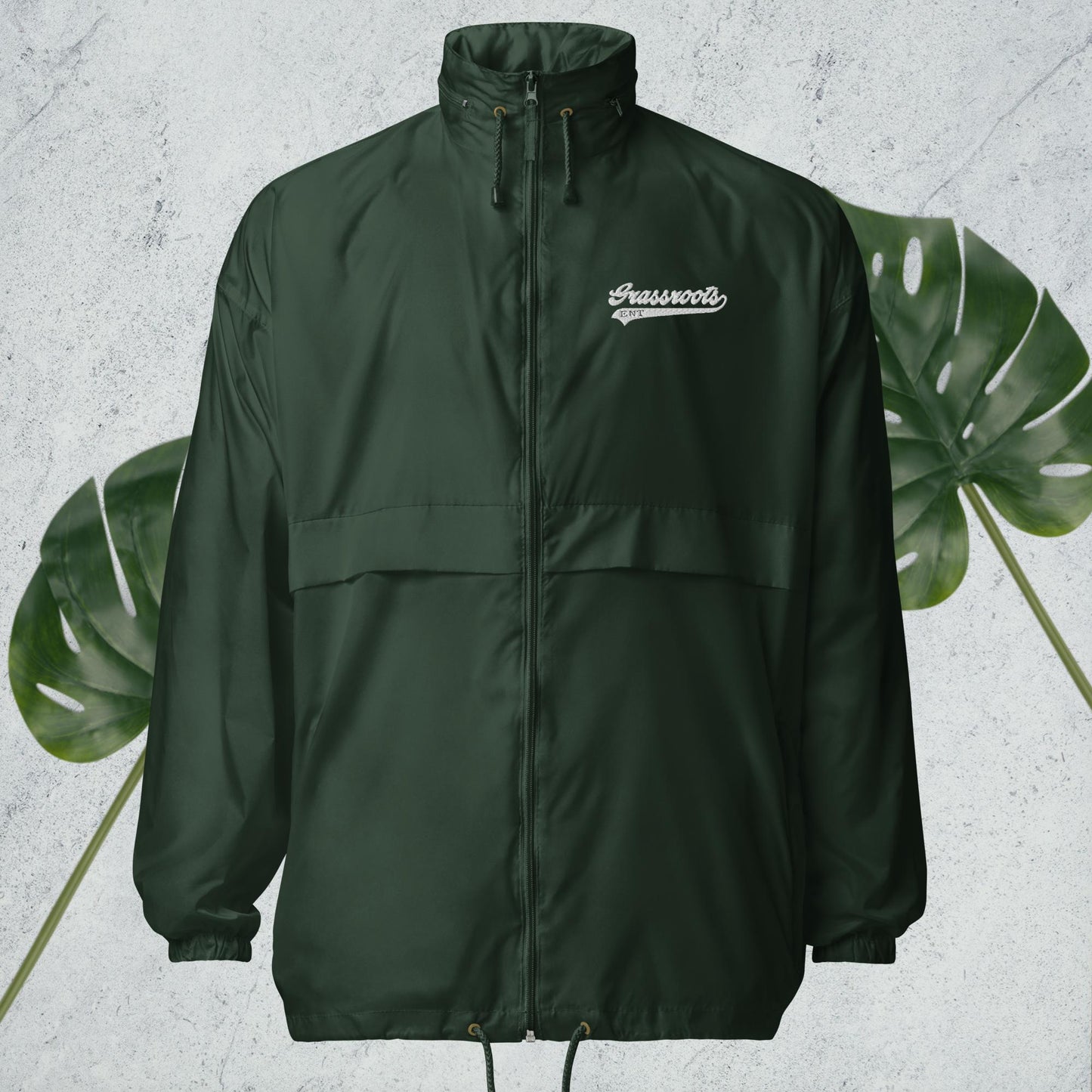 Unisex Rooted windbreaker (White Logo)