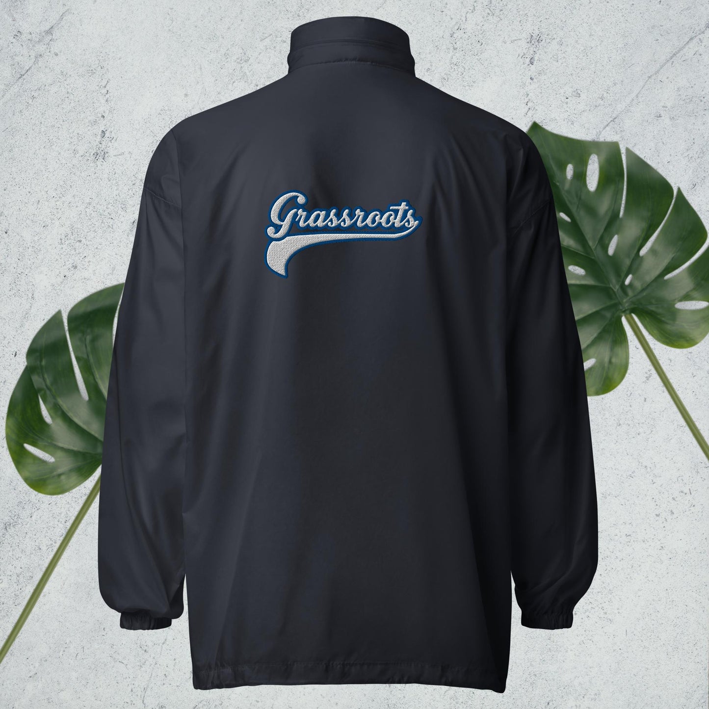 Unisex Rooted windbreaker (White Logo)