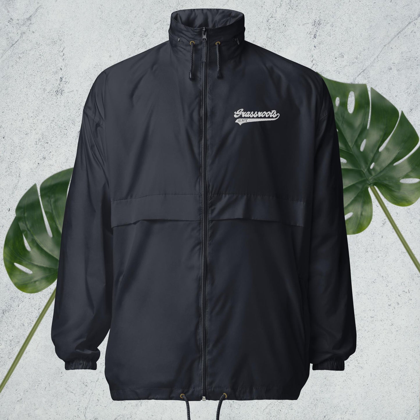 Unisex Rooted windbreaker (White Logo)